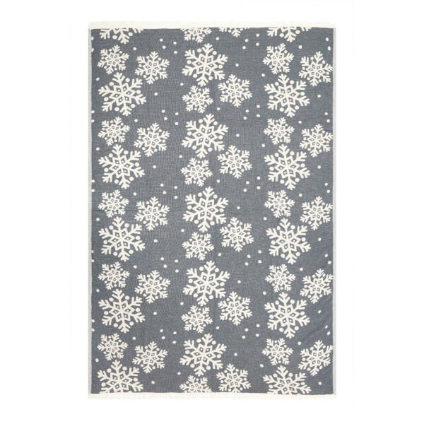 Snow Night Turkish Throw Blanket