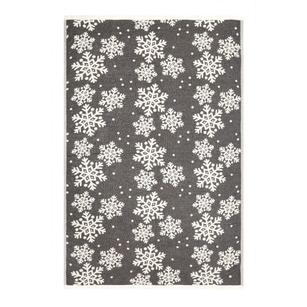 Snow Night Turkish Throw Blanket