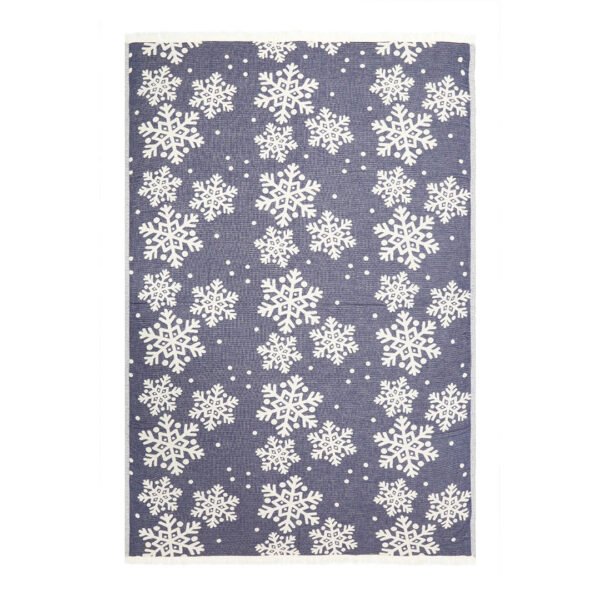 Snow Night Turkish Throw Blanket